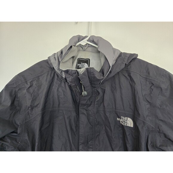 The North Face Jacket Mens M Gray Resolve HyVent Zip Lightweight Outdoor Rain - Picture 2 of 9